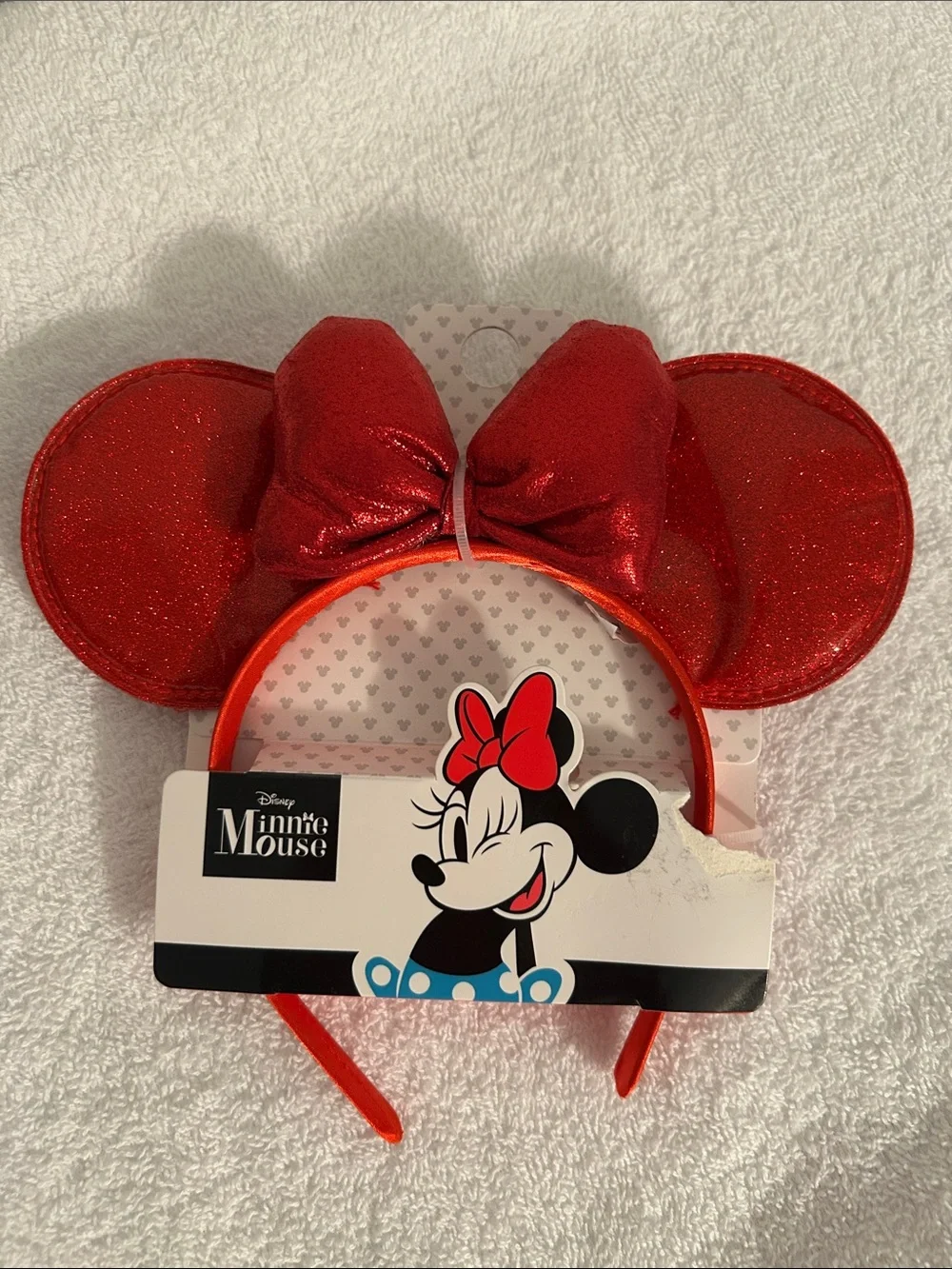 Disney Minnie Mouse Red Glitter Ears Headband